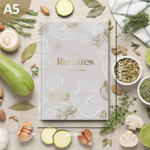 Libro di ricette vuoto A5 con copertina rigida, da compilare con 100 ricette, 224 pagine, diario di cucina fai da te, regalo per la famiglia e la cucina - Product Image 6