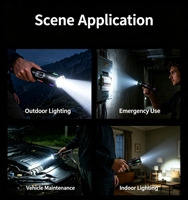 Lampe torche LED portable haute puissance avec batterie remplaçable, lampe torche étanche IP66 avec batterie rechargeable Linterna
