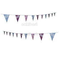 Haute qualité Polyester tissu personnalisé célébration Festival décoration chaîne drapeau fanions Triangle couleur banderoles bannière