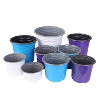 Pot Bunga Plastik Ringan Warna Ganda untuk Pembibitan Tanaman, Pot Tanam untuk Kebun Pembibitan