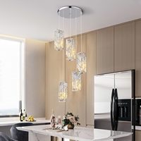 Lustre en verre nordique moderne décoratif, long, à hauteur réglable, éclairage LED de luxe