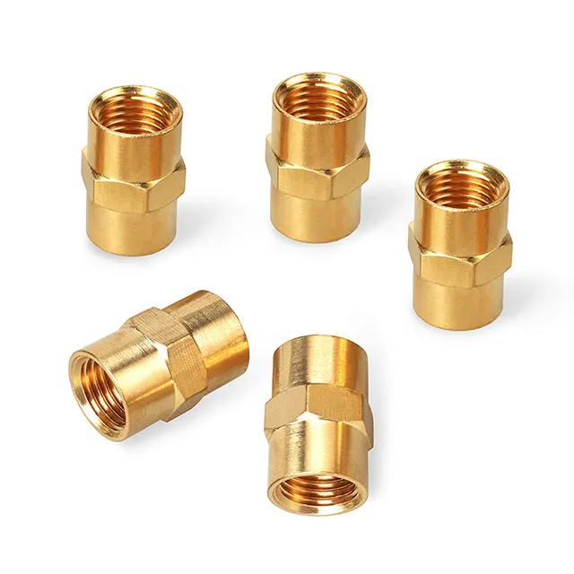 ที่กำหนดเอง90องศาทองเหลืองที่เหมาะสม Hex หัว Coupling, 1/8 "NPT หญิงทองเหลืองอุปกรณ์ท่อ