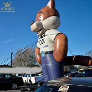 Raposa inflável do animal da decoração ao ar livre, raposa inflável gigante para exibição