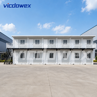 VICDOWEX Maison préfabriquée modulaire en conteneur avec un design contemporain pour usage bureautique et dortoir de travailleurs