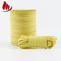 Cordon carré tressé en aramide résistant à la chaleur et ignifuge, jaune, 100 % fibre de para-aramide, 280-550, bobine d'emballage industriel, 3mm-6mm