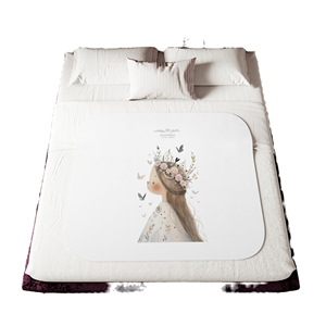 Coperta Sherpa per Bambina con Motivo Floreale, Morbida Coperta Pastello per Cameretta - Product Image 6