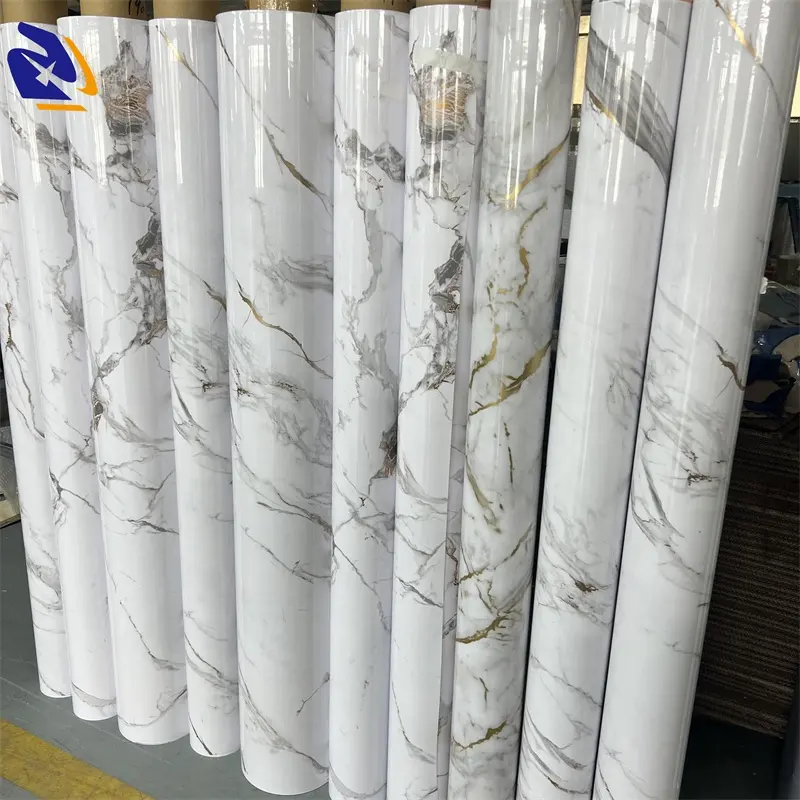 2024 Filme de PVC de mármore metálico natureza para laminação de ouro para folhas de PVC para móveis e decoração de escritório doméstico por fabricante