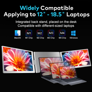 Monitor Portátil Triple de 16 Pulgadas y 1200P, USB C, Un Solo Cable, Pantalla Dual para Laptop, Extensor Empresarial, Stock Forex, HDR IPS - Product Image 2