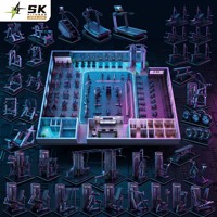Solusi Gym Komersial SK One Stop, Set Lengkap Peralatan Pusat Kebugaran Kelas Atas, Paket Latihan Kekuatan dan Kardio