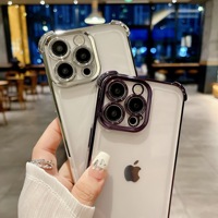 Étui de téléphone en TPU avec cadre doré électroplaqué étanche pour iPhone 15 Plus 14 13 12 Pro Max Oppo Reno, style support sans fil