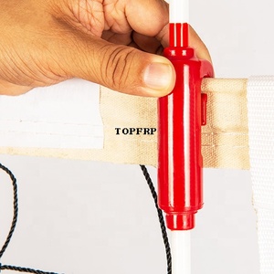 Red de Voleibol de Fibra de Vidrio Resistente con Antenas Rojas y Blancas y Abrazaderas - Product Image 6