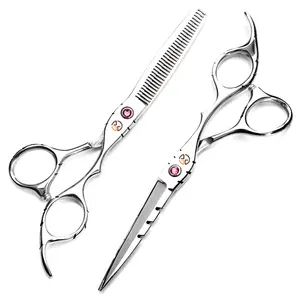 Factory supply Silver stainless steel 6 inch barber set hair cutting professional barber scissors for hair salon supplies