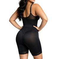En gros Body gainant en nylon pour femme, mi-cuisse, avec fermeture éclair frontale, contrôle du ventre, maintien moyen, antibactérien et respirant