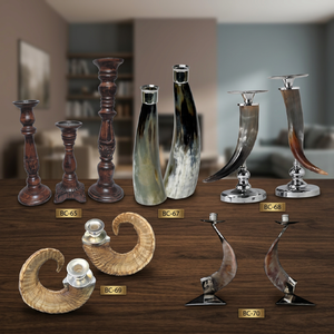 Portavelas Navideño Hecho a Mano con Cuerno de Buey, Hueso Animal y Diamantes, Ecológico, de la Mejor Calidad, B.S INTERNATIONAL - Product Image 2