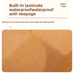 डिस्पोजेबल मोटी क्राफ्ट पेपर नाव के आकार का आयताकार शिविर स्टाल बारबेक्यू स्नैक डिनर प्लेट पैकिंग बॉक्स - Product Image 3