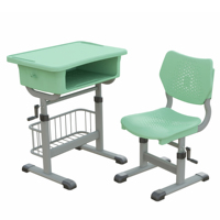 Ensemble moderne de bureau et chaise réglables à manivelle avec tiroir pour salles de classe et ateliers