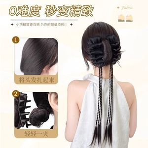 Braided Wig Hair Clip Long <b>Braid</b> Ponytail Chinese Style Hair <b>Accessory</b> For Women Black Veil 6 Strand Manual Made - Product Image 5
