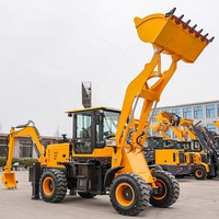 Pengiriman Gratis Euro 5 Backhoe Loader Mini Tipe Kecil Populer, Front Loader Backhoe Loader 4x4 Dari Pabrik