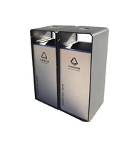 Poubelles métalliques d'extérieur Poubelles en acier inoxydable Poubelles à double recyclage