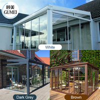 Installez facilement le toit adapté aux besoins du client par soleil de maison verte de jardin d'hiver préfabriqué en aluminium pour la vie en verre isolante de Sunroom