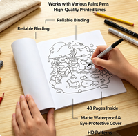 Livre de coloriage portable Cuties avec reliure thermique, 48 pages, pour soulager le stress, impression personnalisée disponible pour enfants