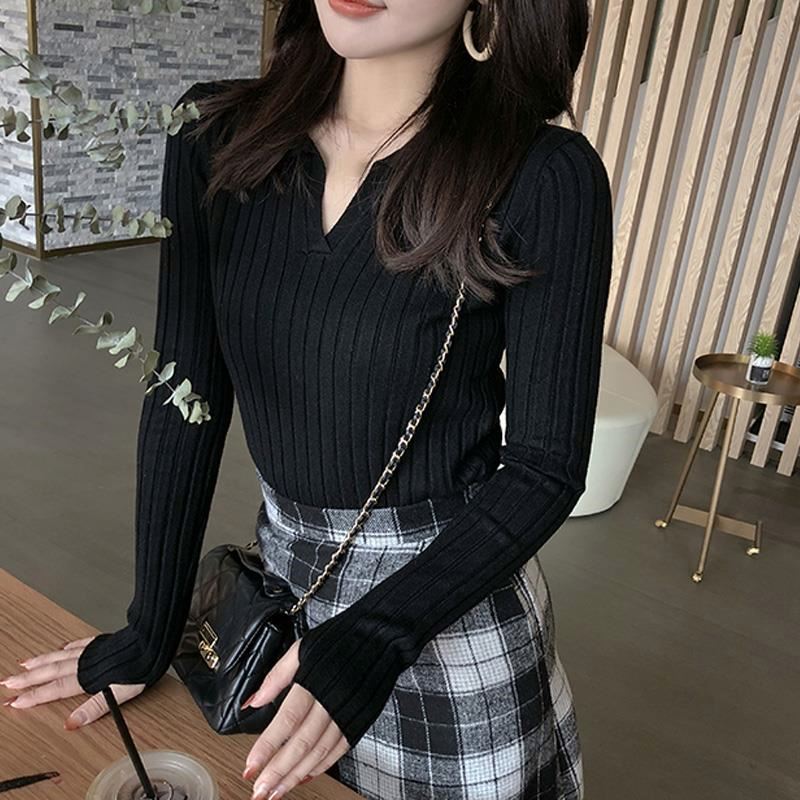 ★韓国人気★LOOKPLE★LOOK V-NECK NAPPING SWEATSHIRT DHgate.com:Deeptown Oversized V-neck Korean Knitted Sweater
