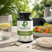 Poudre d'extrait de haricot blanc (Phaseolus Vulgaris L.) de qualité alimentaire, extrait végétal, Phaseolamine 1%, inhibiteur d'amylase, en flacon