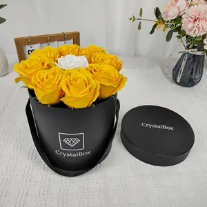 プレゼント用のエレガントなギフトボックス、女性用の自然な花のアレンジメント用の丸いサイズ、パーティー