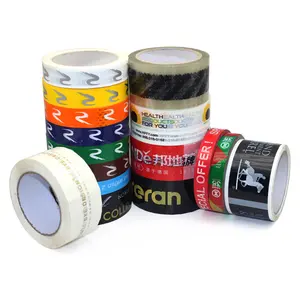 Groothandel Sterke Zelfklevende Aangepaste Logo Bedrukt Pakket Tape Transparante Bopp Verpakking Tape Roll Doos Afdichting Plakband