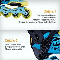 Patins à roulettes en ligne professionnels de marque OEM, 68 mm, 72 mm, 76 mm, 4 roues, pour adultes, extérieur, jaune bleu, SLALOM PRO 65KG