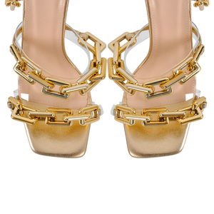 <span class=keywords><strong>Scarpe</strong></span> da sera da donna <span class=keywords><strong>con</strong></span> <span class=keywords><strong>tacco</strong></span> alto decorate <span class=keywords><strong>con</strong></span> catena da donna <span class=keywords><strong>con</strong></span> cinturino trasparente - Product Image 3