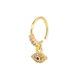 YW Anillo Ajustable de Septum con Ojo Turco, Corazón y Luna de Circonita Cúbica, <span class=keywords><strong>Piercing</strong></span> Multiusos para Nariz, Daith, Helix, Tragus, Snug y Piercings Orbitales - Product Image 3