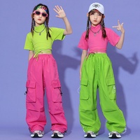 Costumes de danse jazz pour filles, vêtements de danse à haut court, vêtements de performance de danse de rue hip-hop pour enfants