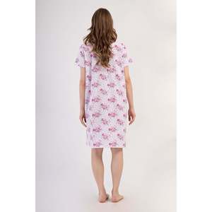 Camisón Floral para Mujer Talla Grande, Ropa de Dormir Informal, Tejido de Tela, Color A.Mavi - Product Image 2