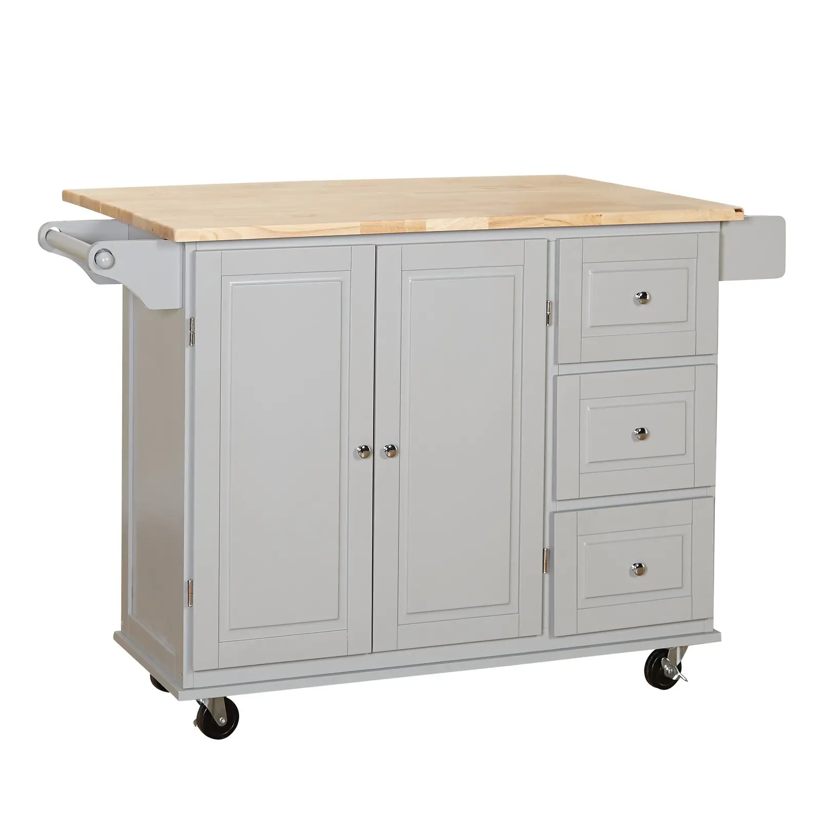 High Quality Rolling Kitchen Island Cart with Wood Top