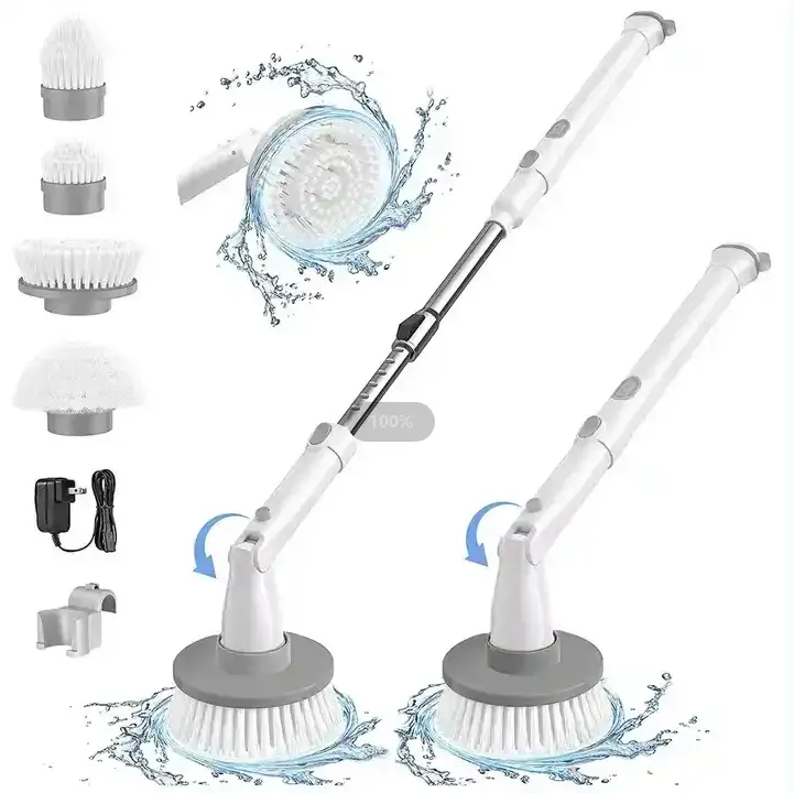 Multi-funzione Cordless elettrico Spin Scrubber spazzola per la pulizia manico lungo bagno cucina casa