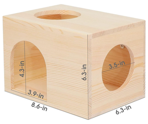 Escondite de animales pequeños de madera natural, casa perfecta para mascotas para planeadores de azúcar de ardilla Chinchilla - Product Image 6