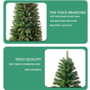3ft-10ft Arbre <span class=keywords><strong>de</strong></span> Noël artificiel PE mixte PVC quatre couleurs alternées clignotant LED - Product Image 4