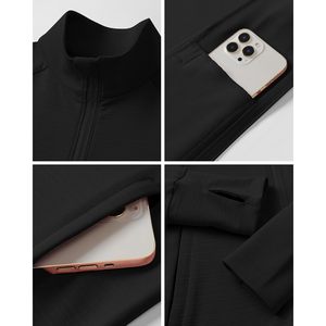 Chaqueta Deportiva Ligera para Mujer FOXA, con Cierre Completo, Cuello Alto y Orificios para Reloj de Pulsera, para Correr, Entrenamiento, Verano - Product Image 6