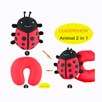 Oreiller de voyage convertible 2 en 1 personnalisé, oreiller de voyage pour animaux de compagnie, microbilles, soutien du cou en forme de U pour avion, voiture, camping, sommeil pour enfants et adultes