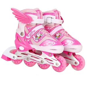 2023新型四轮溜冰鞋大豆露娜巴蒂通过使用塑料和网眼适合儿童