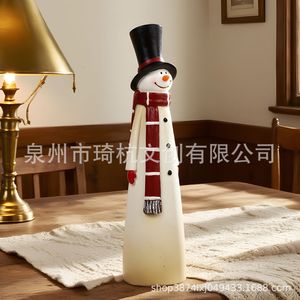 <b>Red</b> <b>Scarf</b> Snowman Resin Ornament Christmas Decor For Living Room Entryway Garden Patio Decoration - Product Image 2