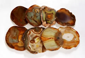 Natural Polished <b>Agate</b> Crystal <b>Coaster</b> Gemstone Irregular Plate for Home Decor Gift Feng Shui - Product Image 2