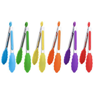 Pinzas de Cocina de Acero Inoxidable 430 y Silicona de 7 Pulgadas, Resistentes al Calor, con Bloqueo, para Servir Filetes y Alimentos - Product Image 2