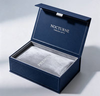 Boîte cadeau rigide à clapet personnalisée avec estampage à chaud de luxe, logo personnalisé, insert en velours pour emballage de bijoux, cosmétiques et parfums