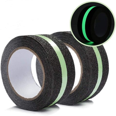 Custom Luminous High Waterproof Anti Slip Tape Black With Glow in the Dark Stripe Photoluminescent Anti Slip Tape