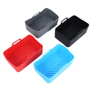 Non Stick Air fryer Silicone Baking Pan Set Square Air Fryer Liners for Kitchen Cooking