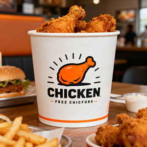 कारखाने थोक कस्टम बड़ी क्षमता एकल दीवार वाटरप्रूफ पेपर बाल्टी फ्राइड चिकन और पॉपकॉर्न बाल्टी पैकेजिंग - Product Image 1