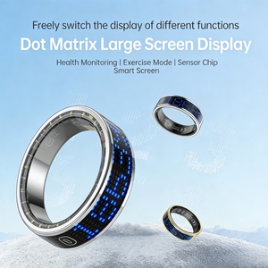 Новое умное кольцо с сенсорным экраном и цифровым дисплеем, водонепроницаемое (5 АТМ), управление через приложение, напоминание о звонках, фото, измерение пульса и уровня кислорода в крови. - Product Image 4