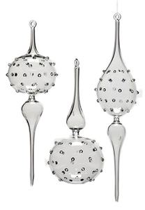 Ornement de Noël personnalisé <span class=keywords><strong>en</strong></span> <span class=keywords><strong>verre</strong></span> <span class=keywords><strong>soufflé</strong></span> à la main, motifs variés, gouttes d'eau décoratives, avec crochet <span class=keywords><strong>en</strong></span> <span class=keywords><strong>verre</strong></span> transparent - Product Image 3